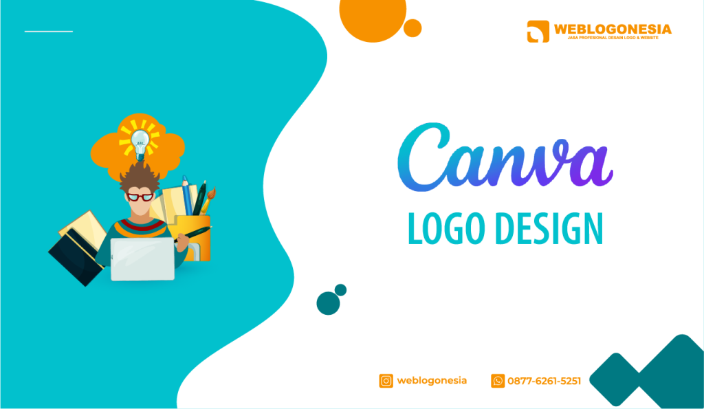Ilustrasi tutorial desain logo di Canva oleh Weblogonesia