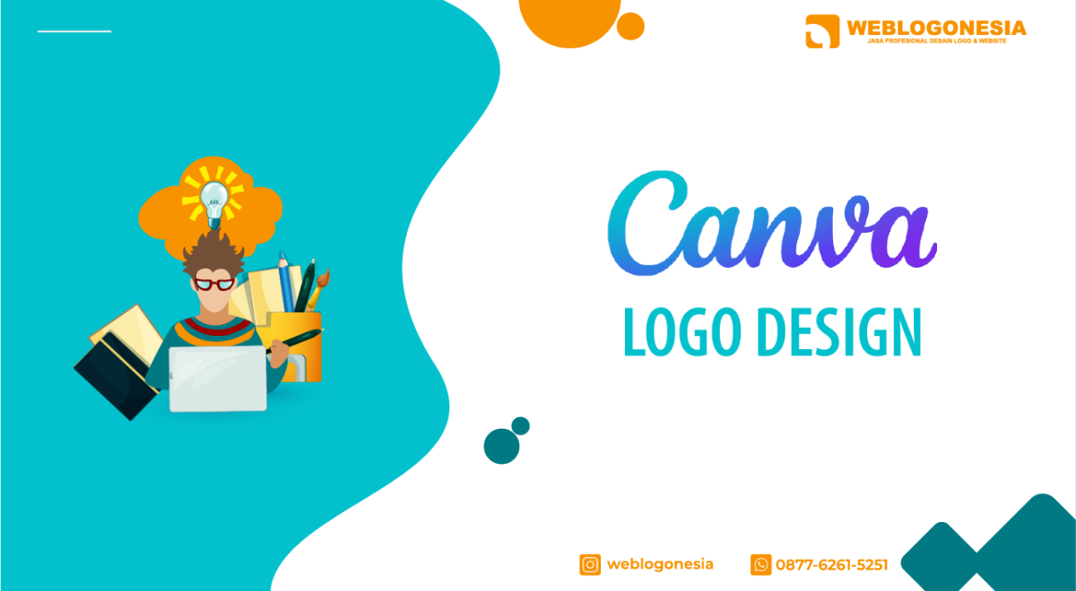 Ilustrasi tutorial desain logo di Canva oleh Weblogonesia